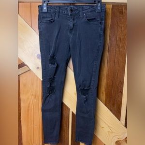 Just Black Jeans, Size 26 (Made in USA) - Purposeful Rips